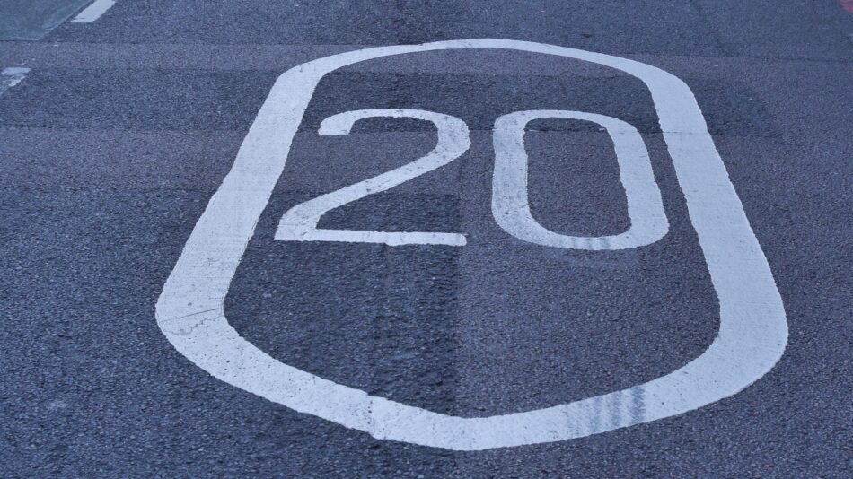 Photo of a 20 mph road marking
