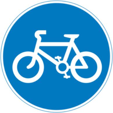 Bike sign blue