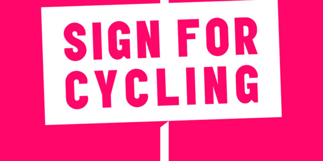 LCC Sign for Cycling logo pink