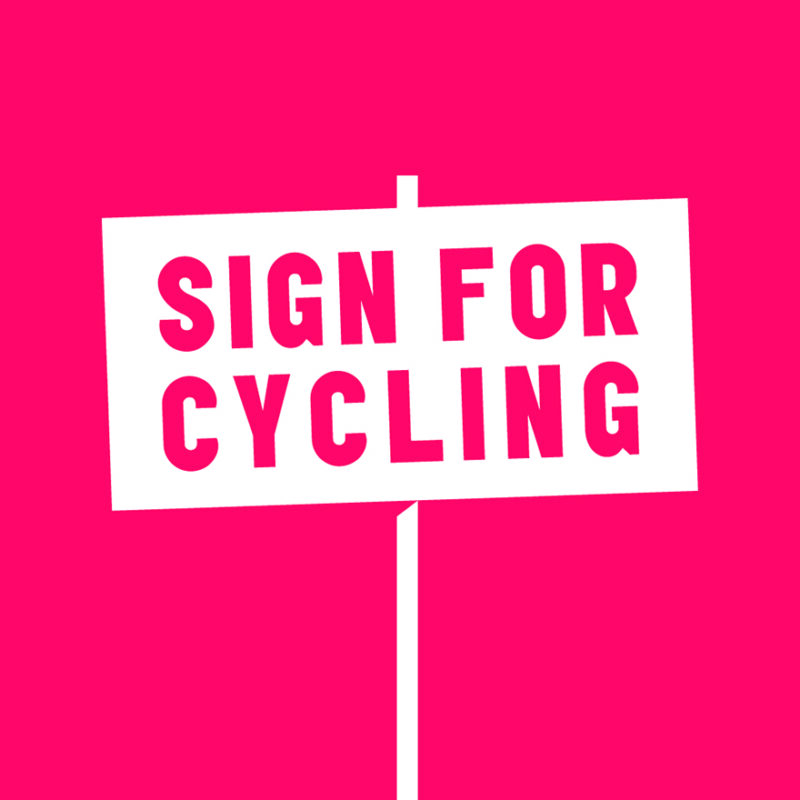 LCC Sign for Cycling logo pink