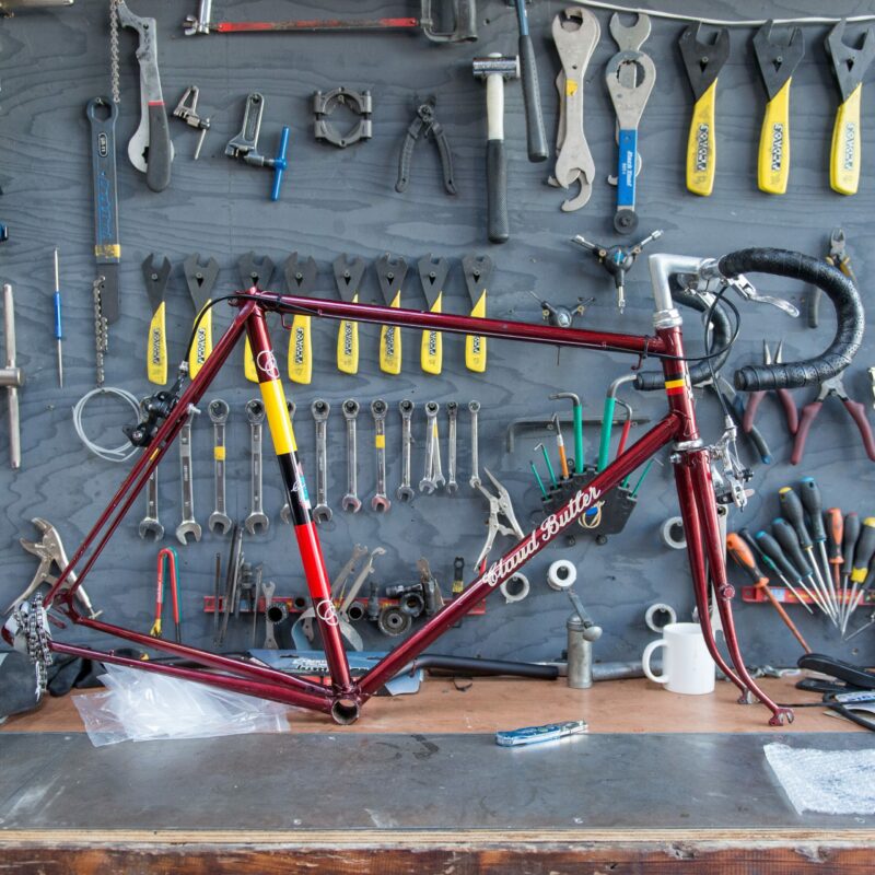 Bike frame in cycle workshop