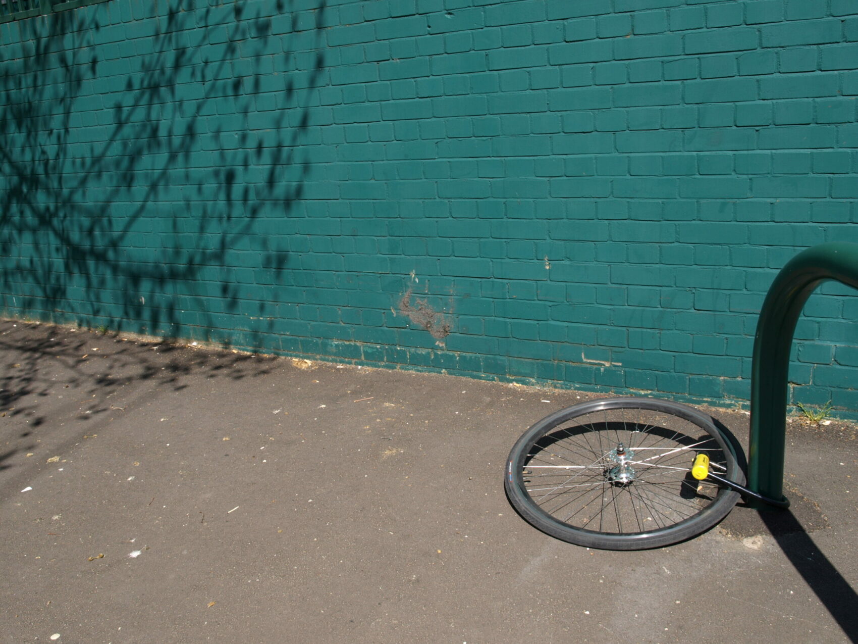 Bike theft - wheel at bike parking