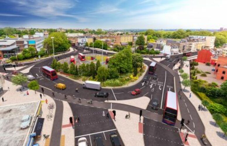 Cycleway 23 - Lea Bridge roundabout in Hackney CGI
