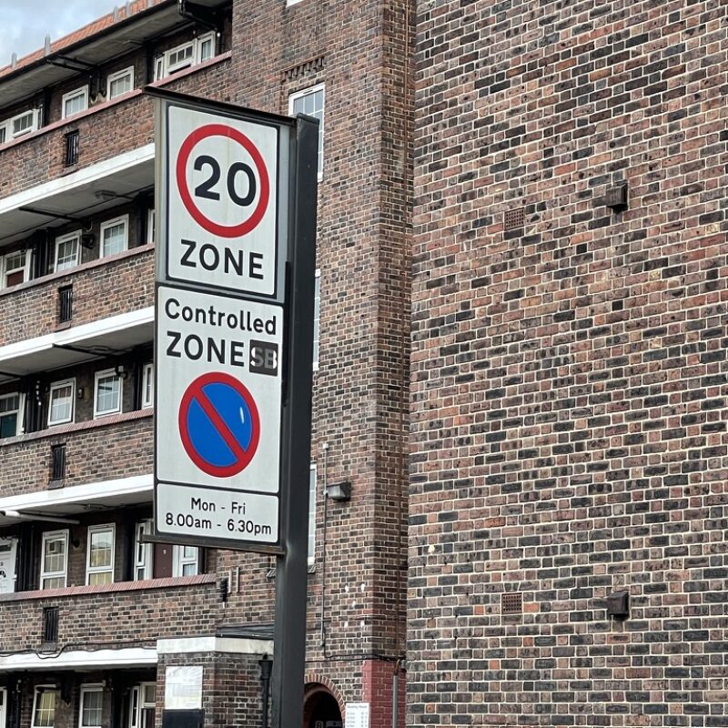 20mph traffic speed road sign