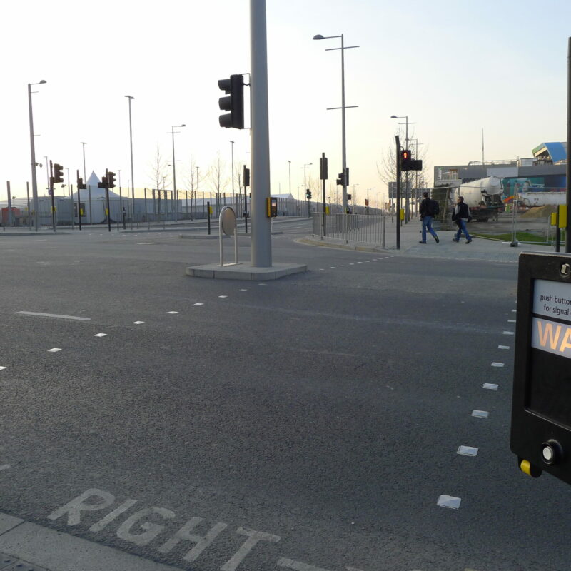 Pedestrian signalised crossing at dangerous junction